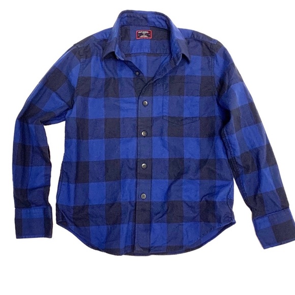Boys Untuckit Buffalo Plaid Button Down Shirt sz 10 - Picture 1 of 3